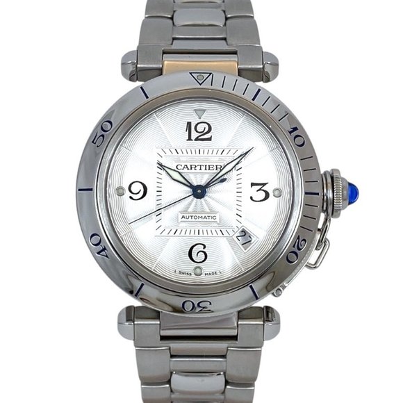 CARTIER Pasha 38 W31031H3 Men's Stainless Steel Automatic Watch - Picture 1 of 10